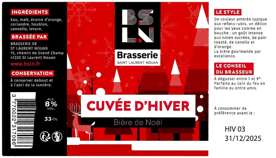 Etiquette BRASSERIE DE SAINT LAURENT NOUAN 10