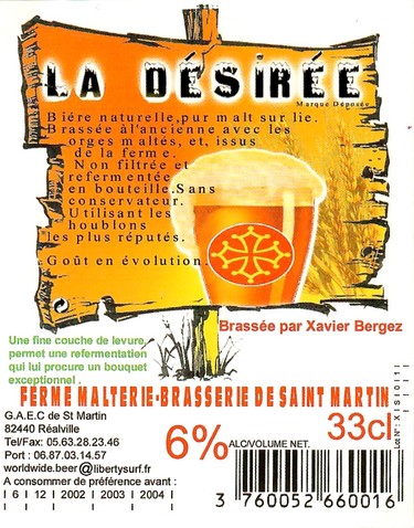 Etiquette BRASSERIE DE SAINT MARTIN 02