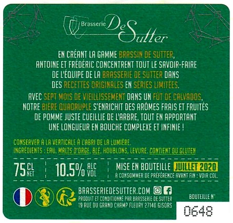 etiquette BRASSERIE DE SUTTER 56B