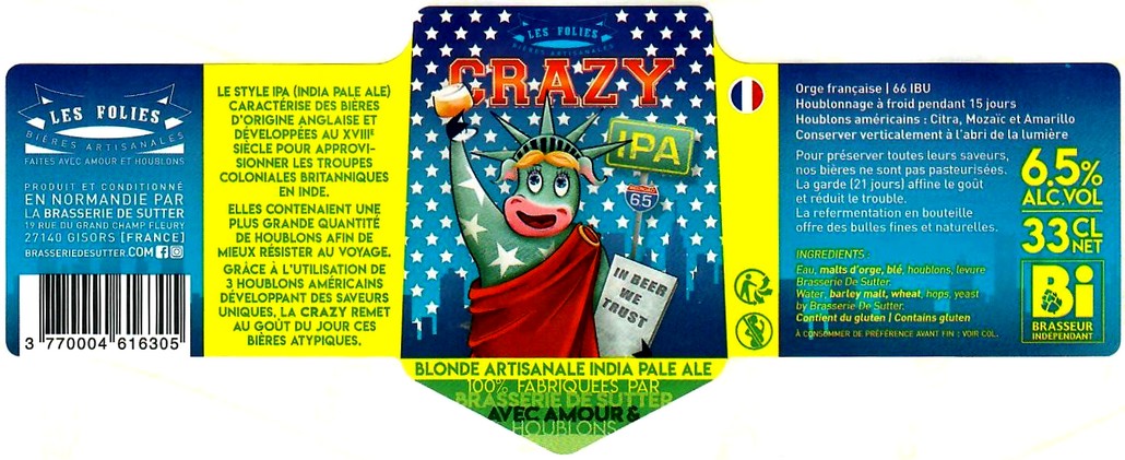 etiquette BRASSERIE DE SUTTER 67