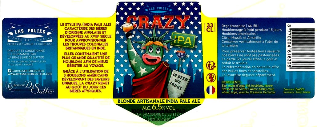 etiquette BRASSERIE DE SUTTER 84