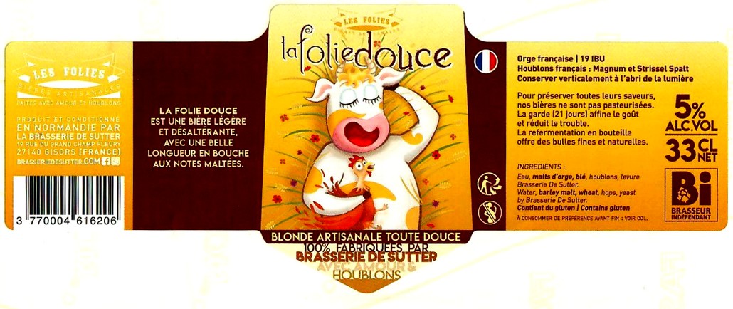 etiquette BRASSERIE DE SUTTER 85