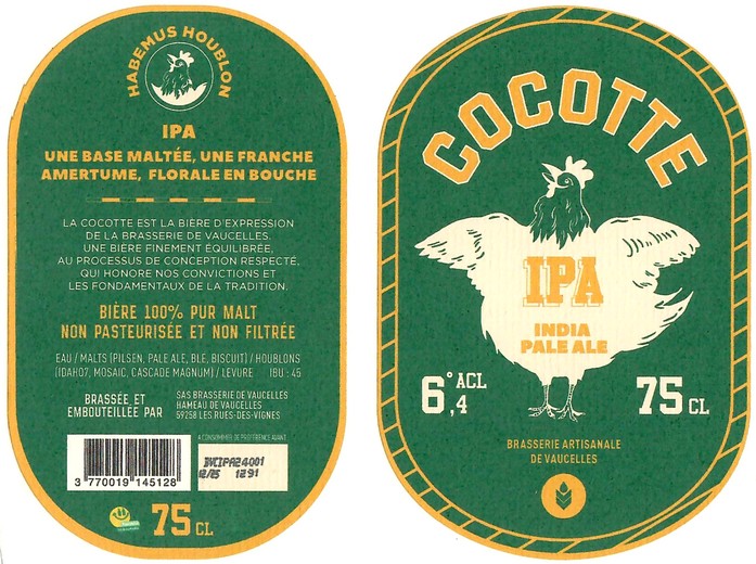 Etiquette BRASSERIE DE VAUCELLES 08