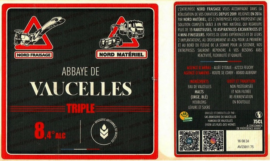 Etiquette BRASSERIE DE VAUCELLES 09