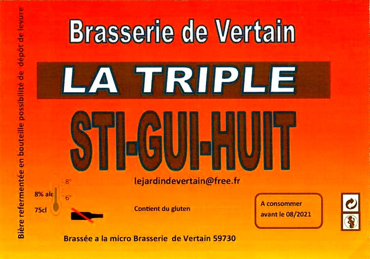 etiquette BRASSERIE DE VERTAIN 01