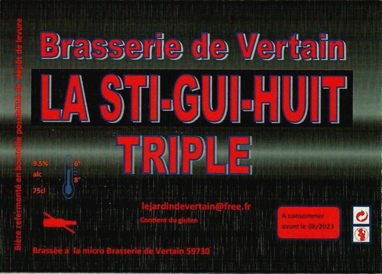 Etiquette BRASSERIE DE VERTAIN 09