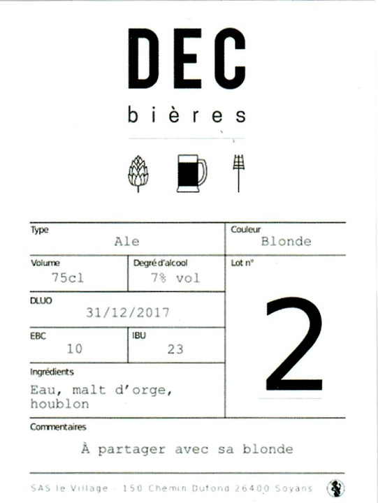 etiquette BRASSERIE DEC BIERES 03