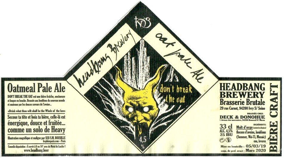 Etiquette BRASSERIE DECK & DONOHUE 08