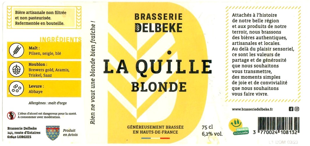 Etiquette BRASSERIE DELBEKE 02