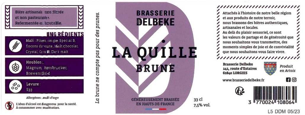Etiquette BRASSERIE DELBEKE 08