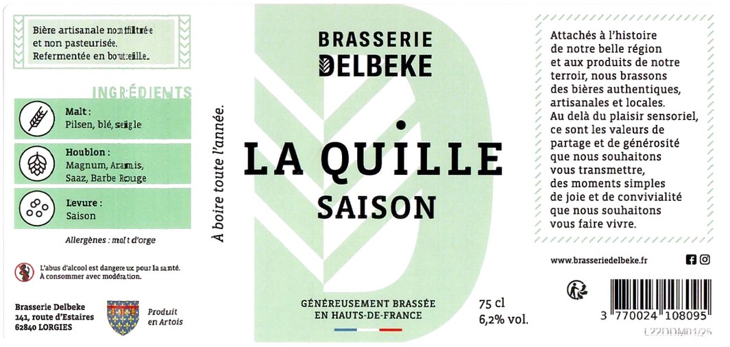 Etiquette BRASSERIE DELBEKE 11