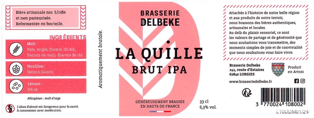 Etiquette BRASSERIE DELBEKE 12