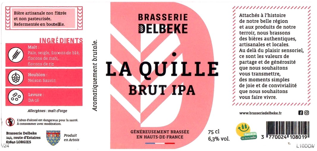 Etiquette BRASSERIE DELBEKE 13