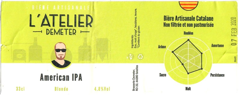 Etiquette BRASSERIE DEMETER 01