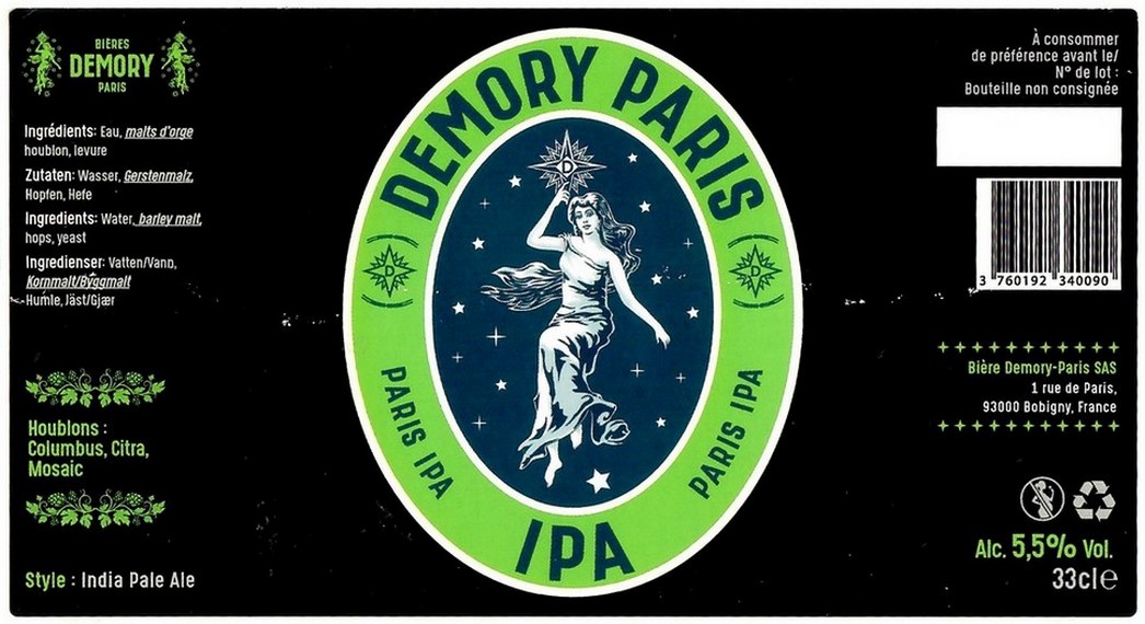 Etiquette BRASSERIE DEMORY 13