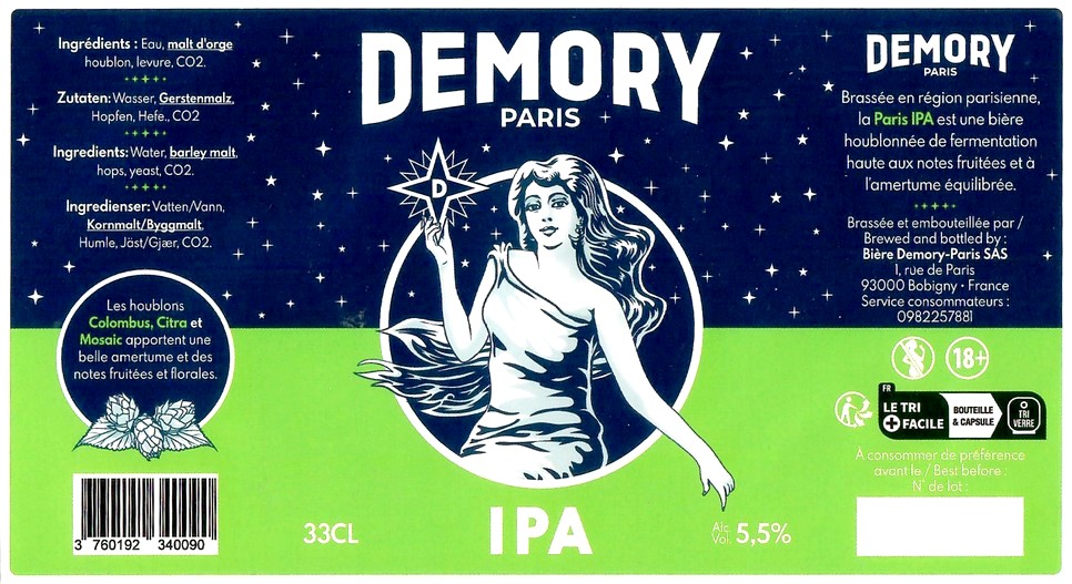 Etiquette BRASSERIE DEMORY 14