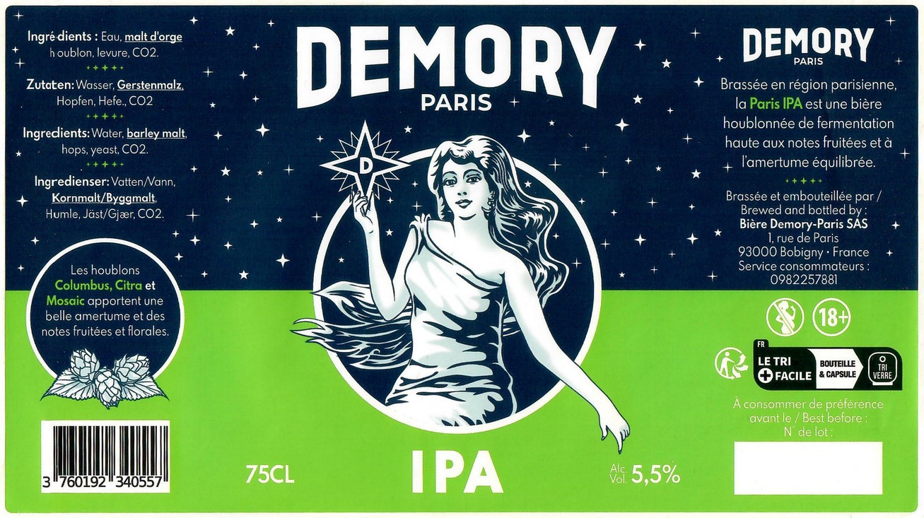 Etiquette BRASSERIE DEMORY 22