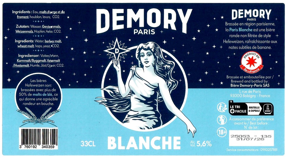 Etiquette BRASSERIE DEMORY 42