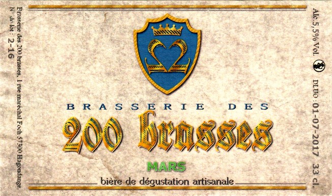 etiquette BRASSERIE DES 200 BRASSES 01