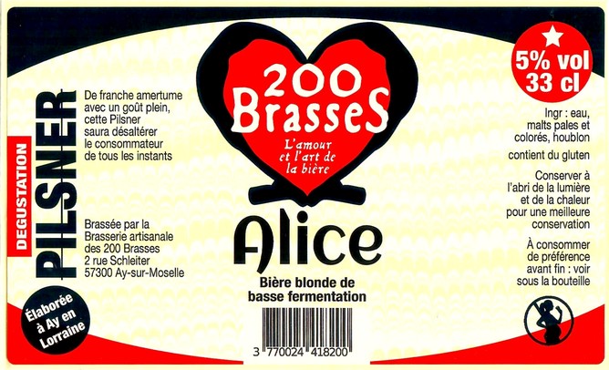 Etiquette BRASSERIE DES 200 BRASSES 39