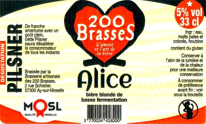Etiquette BRASSERIE DES 200 BRASSES 54