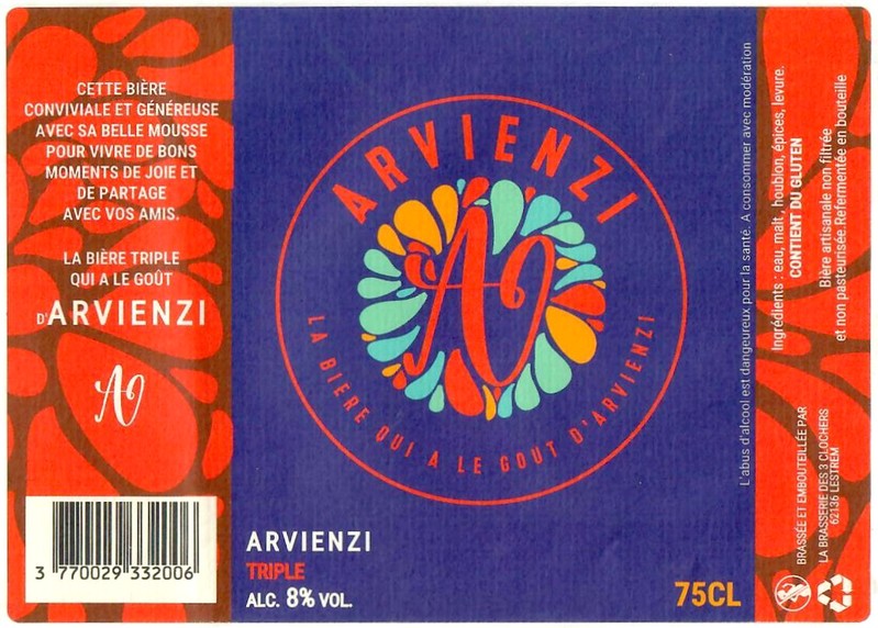 Etiquette BRASSERIE DES 3 CLOCHERS 23