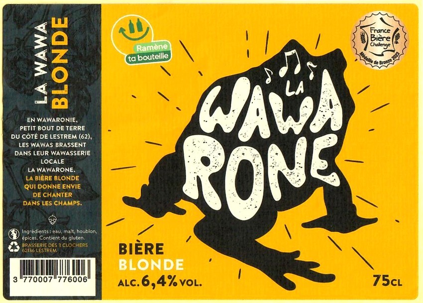 Etiquette BRASSERIE DES 3 CLOCHERS 25