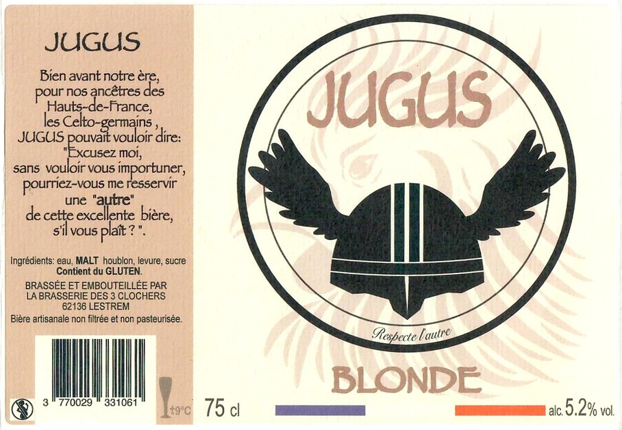 Etiquettte BRASSERIE DES 3 CLOCHERS 40