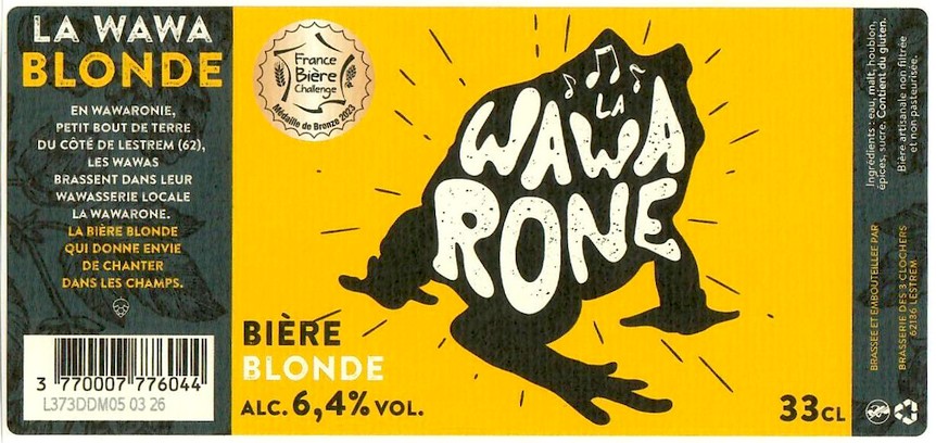 Etiquettte BRASSERIE DES 3 CLOCHERS 48