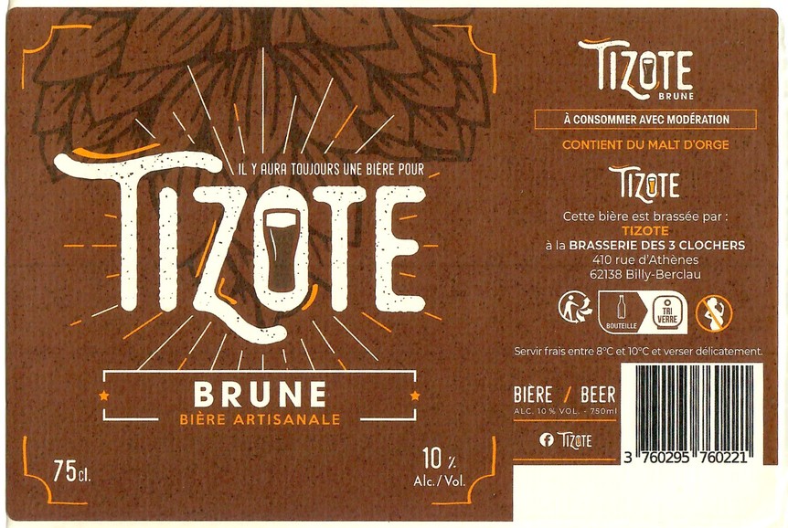 Etiquette BRASSERIE DES 3 CLOCHERS 52