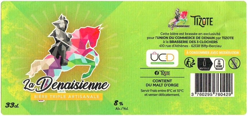 Etiquette BRASSERIE DES 3 CLOCHERS 53