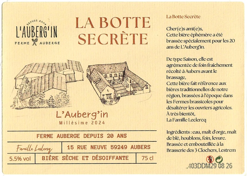 Etiquette BRASSERIE DES 3 CLOCHERS 57