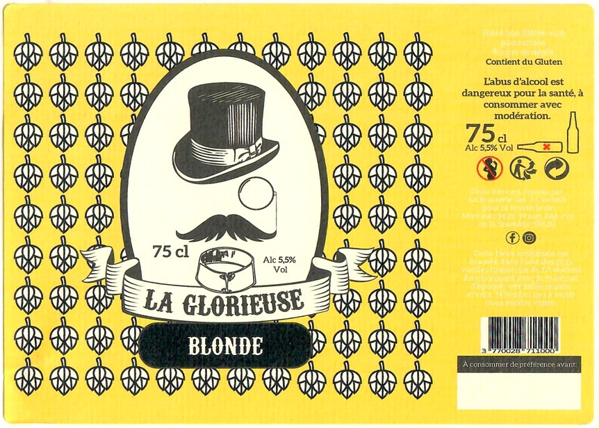 Etiquette BRASSERIE DES 3 CLOCHERS 62