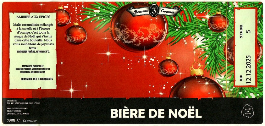 Etiquette BRASSERIE DES 3 CROQUANTS 10