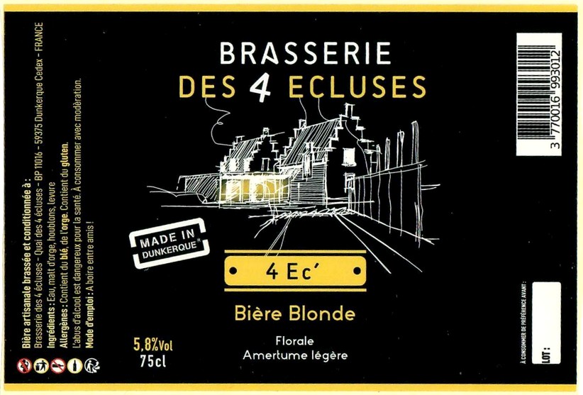 Etiquette BRASSERIE DES 4 ECLUSES 30
