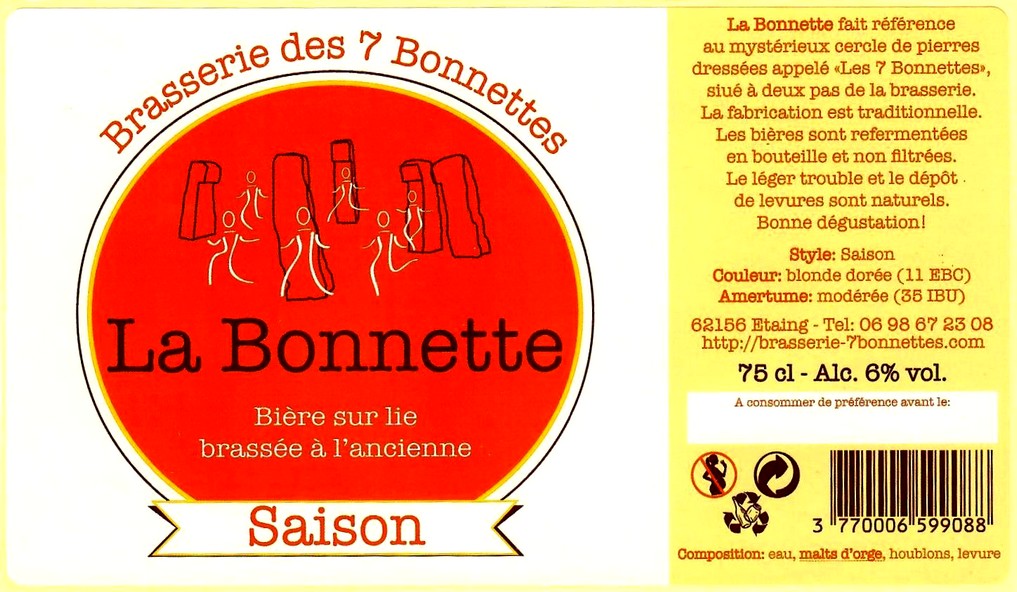 Etiquette BRASSERIE DES 7 BONNETTES 33