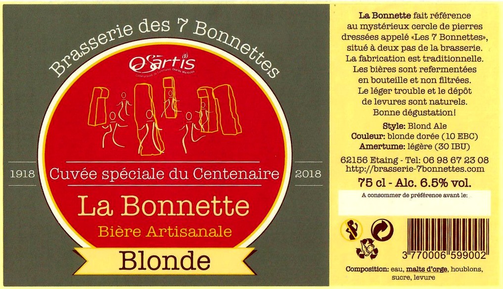 Etiquette BRASSERIE DES 7 BONNETTES 36