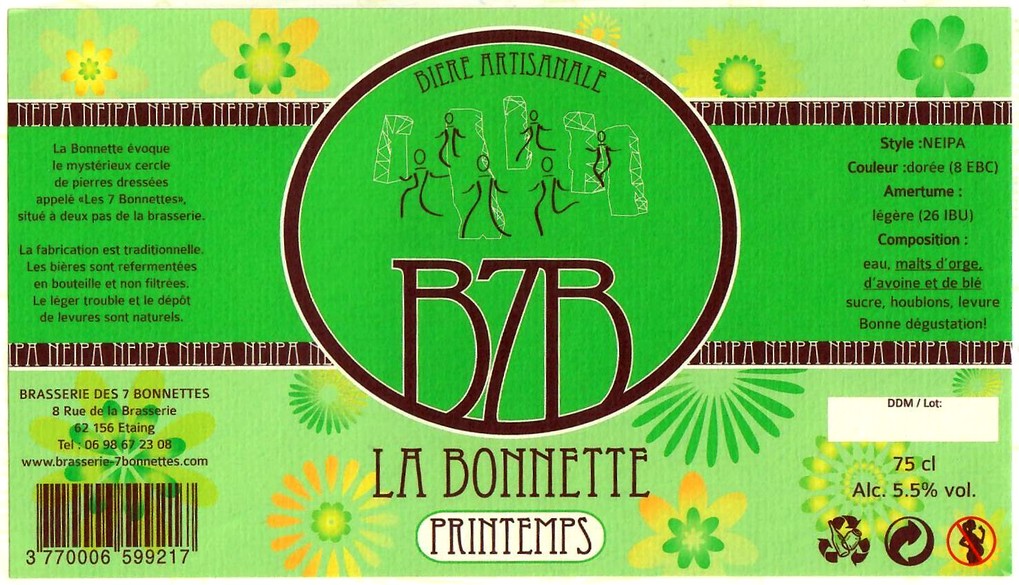 Etiquette BRASSERIE DES 7 BONNETTES 37