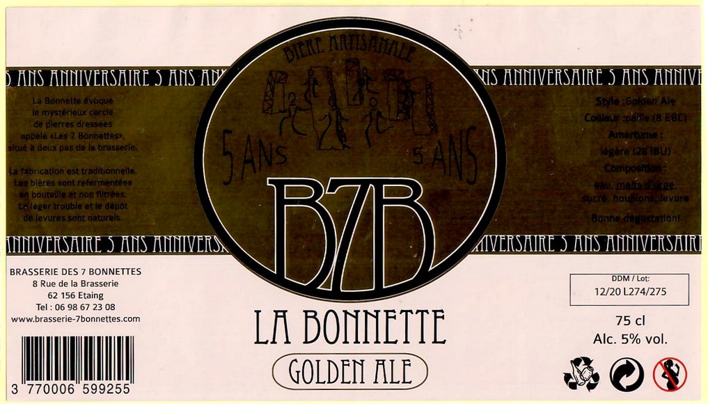 Etiquette BRASSERIE DES 7 BONNETTES 41