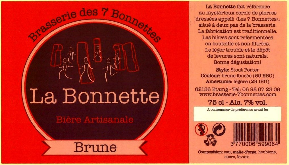 Etiquette BRASSERIE DES 7 BONNETTES 44