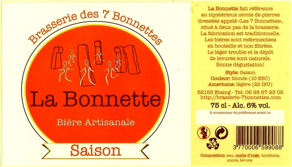 Etiquette BRASSERIE DES 7 BONNETTES 46