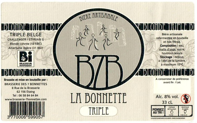 Etiquette BRASSERIE DES 7 BONNETTES 65