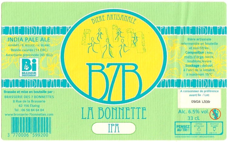 Etiquette BRASSERIE DES 7 BONNETTES 66