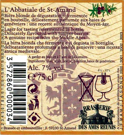 etiquette BRASSERIE DES AMIS REUNIS 04 BIS