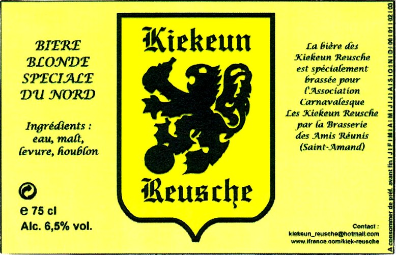 etiquette BRASSERIE DES AMIS REUNIS 12