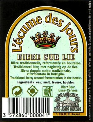 etiquette BRASSERIE DES AMIS REUNIS 13 BIS