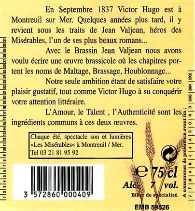 etiquette BRASSERIE DES AMIS REUNIS 15 BIS