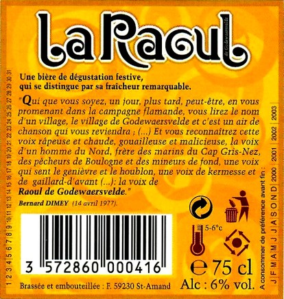 etiquette BRASSERIE DES AMIS REUNIS 19 BIS