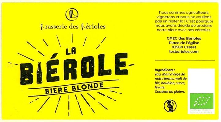 Etiquette BRASSERIE DES B�RIOLES 02