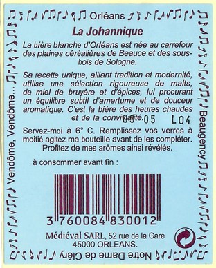 Etiquette BRASSERIE DES CHAMPS 14B